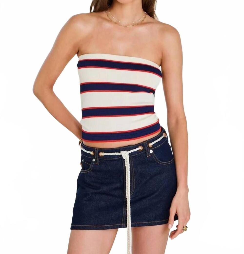 NEW SER.O.YA theodora top in eggshell stripe